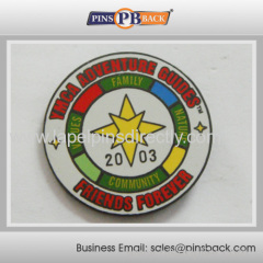 Cheap round hard enamel lapel pin badges / pin badge