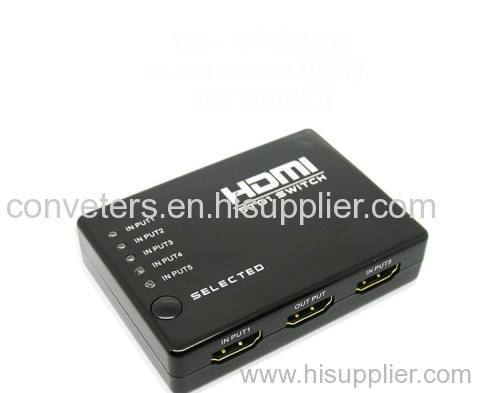 HDMI 5x1 Switch with IR Remote Control Supports 3D 1080P