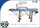 Ambulance Stretcher Stainless Steel Patient Trolley , Adjustable Wheel Stretcher
