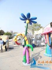 Custom Aqua Play Structure Fiber Glass Africa Flower Water Sprayground for Children