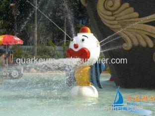 Aqua Fountains Play Structure Fiber Glass and Steel Pipe Clown Water Sprayground