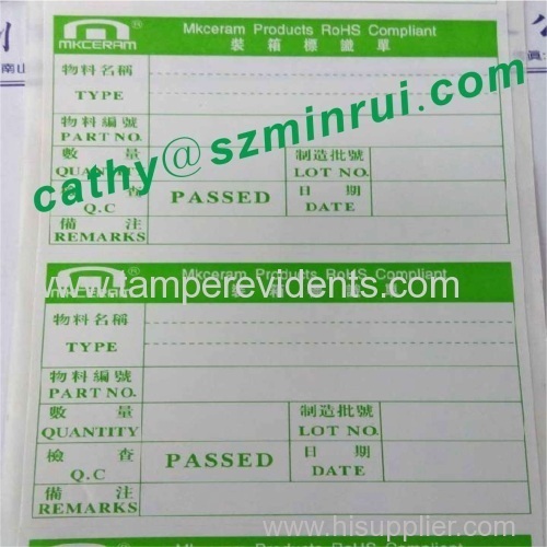 Self Adhesive Paper Label Sticker