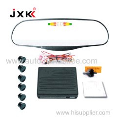 6 sensors rearview mirror built-in LED digital display humen voice auto car parking sensor system reverse sensor mirror