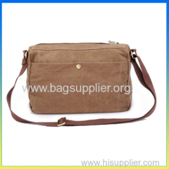 Hot selling khaki samall cross body pouch canvas messager shoulder bag satchel