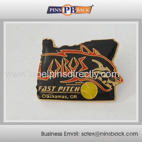 Metal baseball soft enamel with epoxy dome lapel pin badge