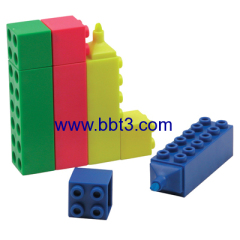 Promotional legos shape highlighter with different colors