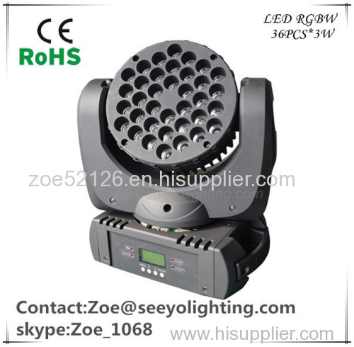 Professional 36*3w RGBW LED Wash Moving Head