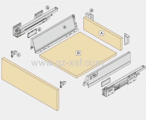 tandem box drawer slide /high quality heavy duty full extension