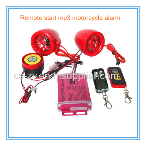 one way motorcycle alarm system with MP3 player