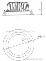 3-30W Dimmable Recessed COB Led Downlight