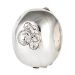 Sterling Silver Dog Paw Prints Beads With Light Rose Austrian Crystal