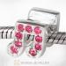 European Sterling Silver Music Note Beads with Rose Austrian Crystal