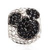 Wholesale 925 Sterling Silver Jeweled Mickey Charms with Jet and Clear Austrian Crystal