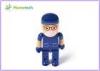 Plastic Robot Cartoon Character USB Storage Device / Blue Memory Stick