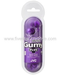 JVC-HAFX5V Violet Soft Rubber Body Gummy Plus In-Ear Silicon Bud Canal Stereo Headphones