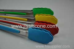 Stainless steel silicone kitchen tongs with FDA