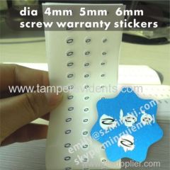 One Time Use Warranty Screw Stickers