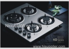 Stainless steel/black tempred glass 4 burner Gas Cooktop, gas stove for sale