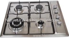 Stainless steel/black tempred glass 4 burner Gas Cooktop, gas stove for sale