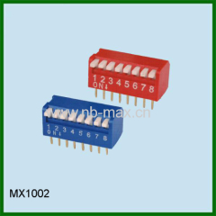 Slide Dip switch 2.54mm Red Blue replace SAB 2 position 4 position 8 position push button