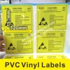 Custom Yellow PVC Vinyl Labels, Warning ESD PVC Labels with Glossy Lamination,Custom Vinyl Stickers