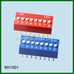 2.54mm piano type DIP SWITCH red blue