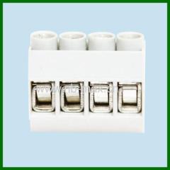 45 degree 5.0mm PCB screw terminal blocks 150V 15A white color