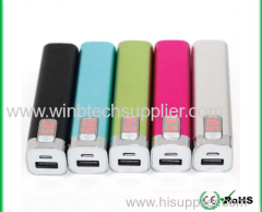 usb power bank 2200mha with led display showing the battery level
