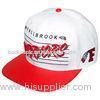 Promotional Ladies Snapback Baseball Caps Red / Plain Leather Peak Hat