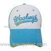 Mens Blue Stylish Visor Cotton Baseball Caps With Sandwich Peak