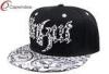 Black Flat Hip Hop Baseball Caps Monogram Baseball Cap With Amoeba Pattern