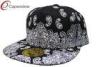 Black 5 Panel Custom Embroidered Fitted Hats Floral Baseball Cap For Spring