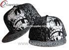 Acrylic Twill Fabric Adjustable Baseball Caps Black With Elastic Sweatband
