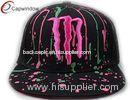 Colored Flat Custom Embroidered Baseball Cap With Raindrop Printing