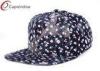 Womens Cotton Floral Flat Brim Baseball Hats With Washed Denim Fabric