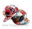 100% Cotton Peony Flower Custom Strapback Hats With Reinforced Sweatband