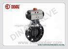 PVDF Plastic Butterfly Valve Pneumatic Actuator Operation PN1.0Mpa JIS / DIN / ANSI