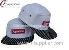 100% Cotton Canvas 5 Panel Camper Cap Gray Classic Baseball Caps