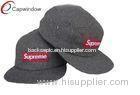 Grey Velcro Worsted Wool Baseball Caps Custom Embroidered Baseball Hats