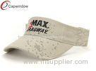 Flat Embroidery and Printing sun visors hats With Stone Washed Cotton Twill