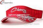 Red Chevy Embroidery Red Sun Visor , 100% Cotton Fabric Sun Visors Hats