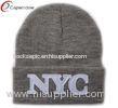 Fold Up Embroidered Plain Winter Knit Hats Slouchy Knit Hat For Skiing