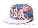 Allover USA Flag Hip Hop Caps Velcro Strap Hats With 3D Embroidery