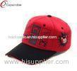 Red Ladies Trendy Cotton Baseball Caps Velcro Strap Back Hats