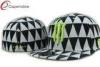 3D Embroidery Fitted Baseball Hats With White And Black Checks Printed Fabric