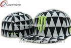 3D Embroidery Fitted Baseball Hats With White And Black Checks Printed Fabric