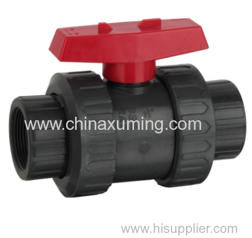 PVC/CPVC/PP True Union Ball Valve With Red Handle