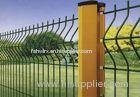 Plastic Vinyl Coated Garden Wire Mesh Fence , Yellow Wire For High Way Road