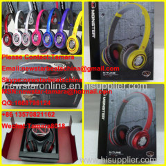 Black/white red/silver pink/blue purple yellow monster N-TONE headphone 1:1 as original