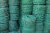 Green Plastic PVC Coated Barbed Wire Roll Single Strand , Soft Bending Wire